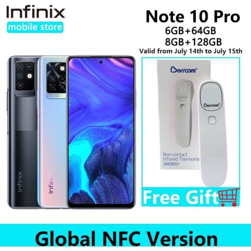 Infinix Note 10 Pro Global Version NFC Support 33W Super Charge 5000 Battery 6.95'' Display Smartphone Helio G95 64MP Camera