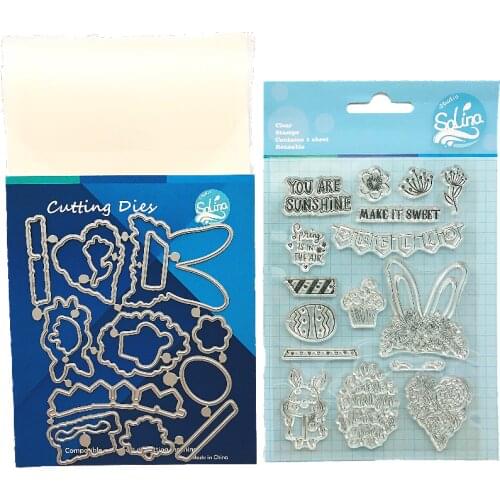 SS Creativity Easter Spring Rabbit Clear Stamps With Cut Dies for DIY Scrapbooking New 2021 Seals Transparent Silicone Embossing