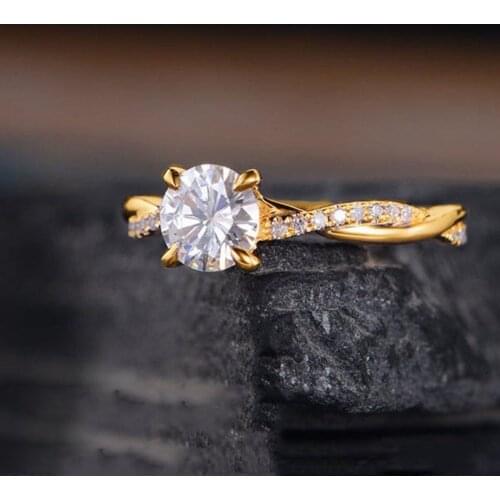 Twisted Delicate Zircon Engagement Wedding Ring For Women Twist Solitaire Eternity Bridal Women Promise Ring Anniversary Bands