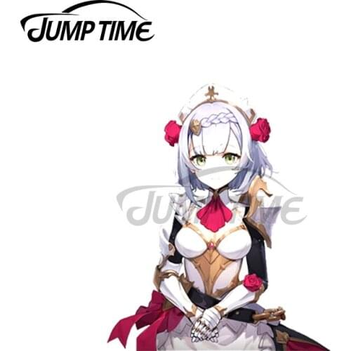 Jump Time 13 x5.8cm For Noelle Peeker Genshin Impact Car Stickers Vinyl Material Decal Car Accessories Occlusion Scratch JDM SUV