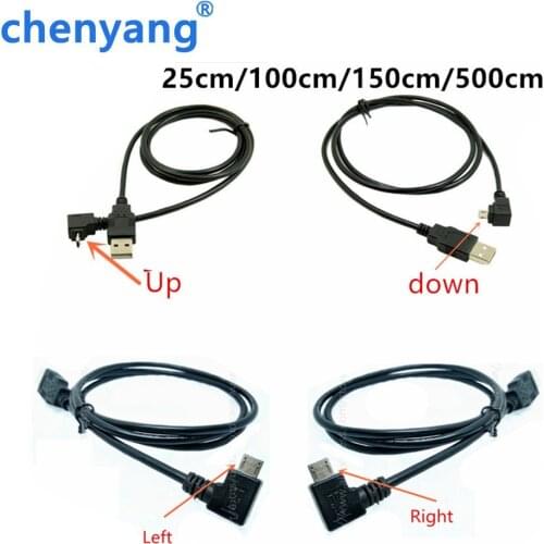 Up & Down & Left & Right Angled 90 Degree USB Micro USB Male to USB male Data Charge connector Cable 25cm-500cm for Tablet