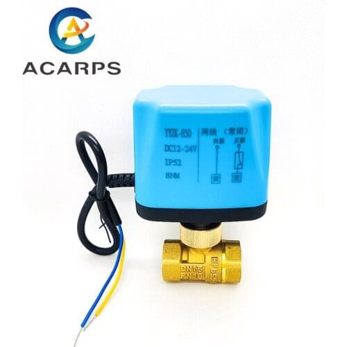 1/2" Normally Closed/Open Two Wire Motorized Ball Valve Electric Ball Valve AC220V DC12V DC24V