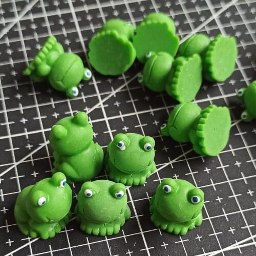 1pcs/lot resin solid frog cartoon 18mm fairy garden gnome moss terrarium decor crafts bonsai home DIY