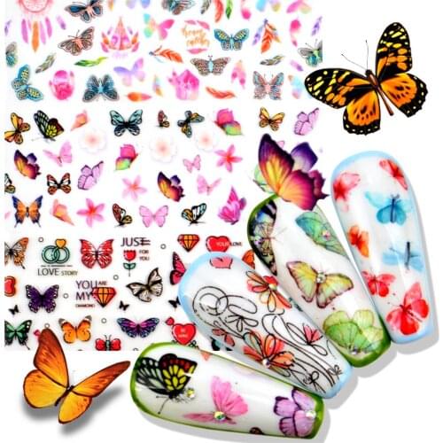 1 Bag Flower Design Foils Nail Set Transfer Sticker Kit Flower Adehesive Paper Wraps Nail Art DIY Tips Slider Papers Decoration
