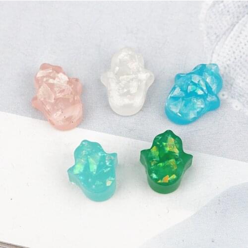 10pcs Resin Fatima Hand Bracelet Beads DIY Charms Findings Lady Girl Synthetic Opal Bracelets Anklet Bijoux Jewelry Making F259