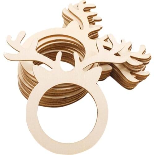 10x Exquisite Handmade Wood Deer Towel Holder Head Rings Kitchen