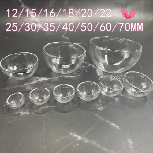 15pcs 12/15/16/18/20/22/25/30/35/40/50/60/70mm Clear Hemisphere Glass Half Ball Globe Sphere Dome Craft Glass Vial Cover Pendant