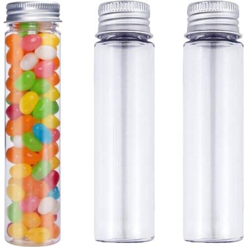 20 Pcs 110ml Plastic Test Tubes with Screaw Caps Clear Candy Box for Bath Salt Christmas Halloween Party Favors Storage Containe