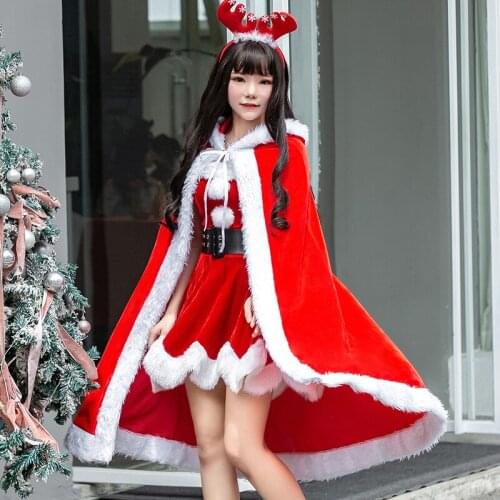 2021 Christmas Costume Big Shawl Man Hot Drilling Role Playing Christmas Costume Female Adult Robes