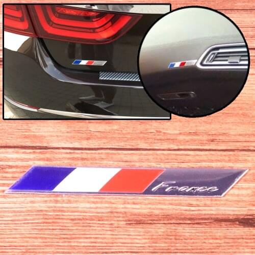 3D Aluminum France Flag Emblem Badge Motorcycle Car Sticker Decals Accessories Fit For Peugeot 206 207 208 Citroen Volvo Toyota