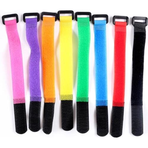 4pcs Nylon Strap Magic Sticker With Buckle Fishing Lure Pole Rod Binding Strap