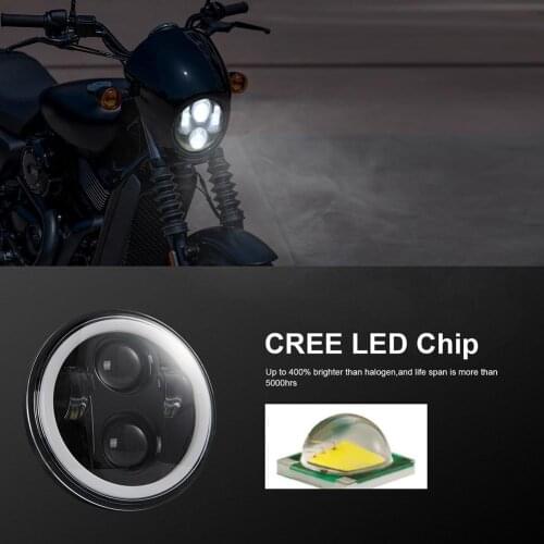 5.75 inches Round High Brightness Waterproof White LED Motorcycle Headlight Lamp Accessories