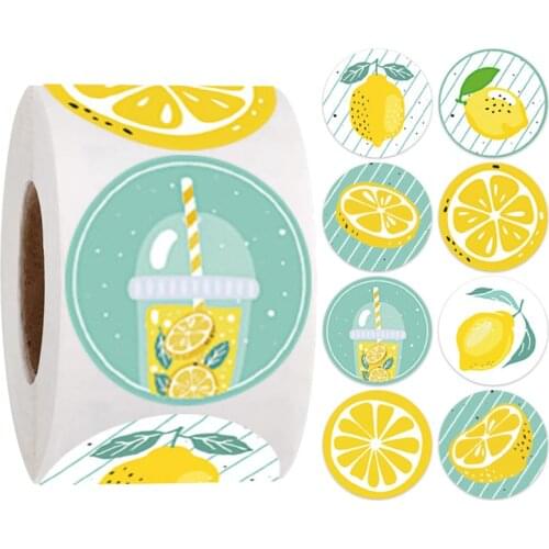 500pcs/roll Summer Fruit Stickers 1 Inch Round Seal Labels Scrapbooking DIY Diary Album Stick Label Gift Decor Stationery