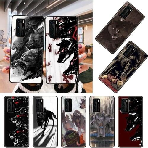 Phone Case For Huawei P4 P10 P30 P20 Lite P Smart Z Pro Black Cover Prime 3D Etui Art Bumper Luxury Animal Wolf Gregarious