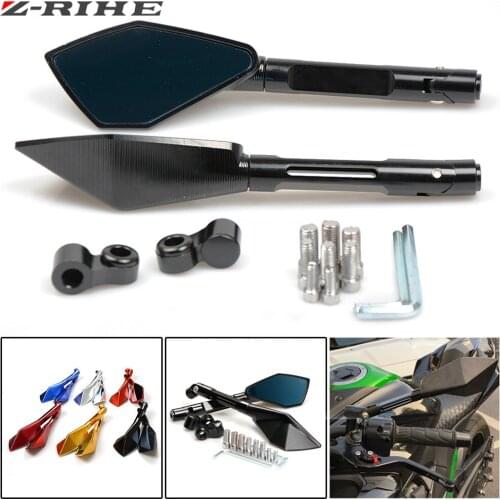 CNC Aluminum Motorbike Handlebar Mirrors Blue Rearview Mirror Convex for Honda X-ADV 750 Grom MSX125 MSX125SF Vespa 2017 2018