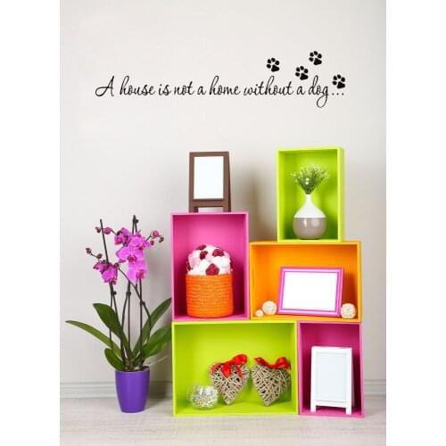 House Home Without A Dog Art Decal Wall Quote Inspiration Bedroom Sticker Decor