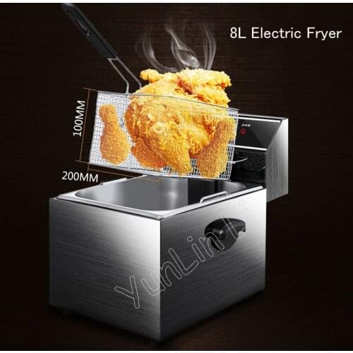 8L Electric Fryer with stainless bucket High power Fried Chicken /French Fries machine Electric Deep Fryers