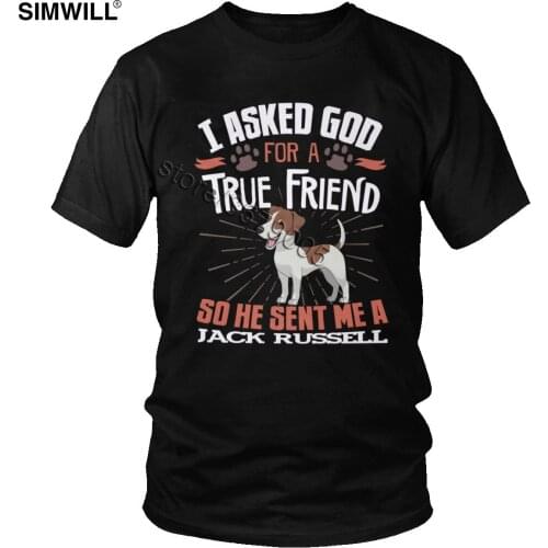 Lovely Jack Russell Terrier T Shirt Men Cute Loyal Dog T-shirt Short Sleeve Cotton Love True Friend Puppy Tees Friend Gift