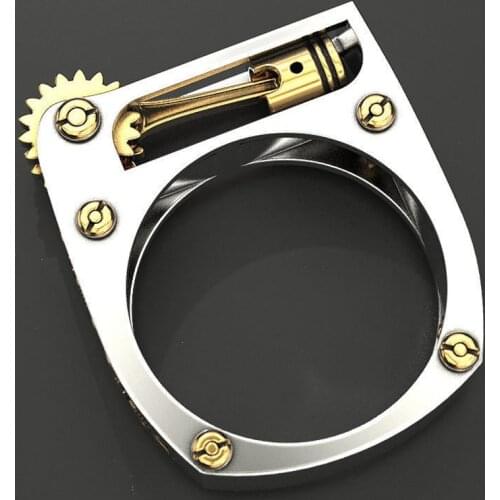 Unique Metal Gear Style Female Ring Fashion Silver Color Ring Future Technology Rings For Men Hip Hop Accessories