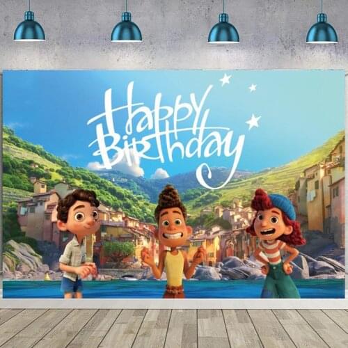 Luca Backdrops Summer Holiday Blue Ocean Baby Shower Kids Birthday Party Photo Background Photocall Prop Decoration Banner