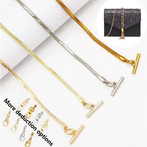 Small ck thin chain full copper bag chain accessories high-grade non-fading pure copper square snake chain small bag chain