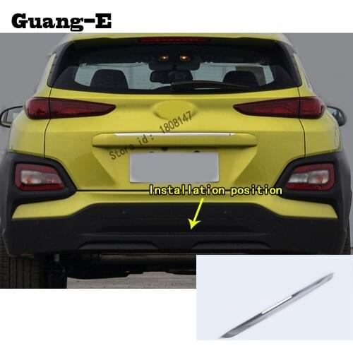 For Hyundai Kona Encino Kauai 2017 2018 2019 2020 Car Sticker Rear Bumper Trim Trunk Plate Frame Threshold Pedal Panel 1pcs