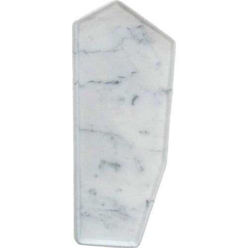 Natural Marble Irregular Polygonal Vanity Tray Jewelry Dish Cosmetics Organizer (Snow Star White 1)