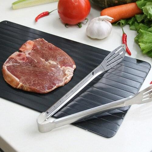 New Aluminum Alloy Steel Fast Defrosting Tray Thaw Frozen Food Meat Fruit Quick Plate Board Defrost Kitchen Gadget Tool