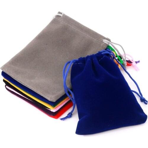 Wholesale 20pcs/lot Colorful Velvet Bags Favor Cosmetic Lipstick Happiness Wedding Candy Packing Bags 10x12cm Drawstring Pouches