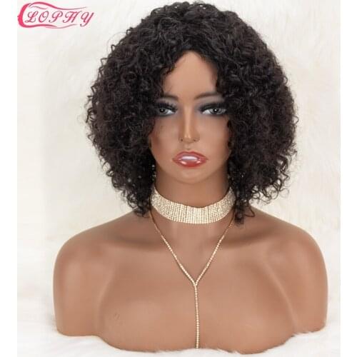 Pixie Cut Afro Kinky Curly Human Hair Wig Full Machine Made Wigs Human Hair Wigs For Black Women Curly Cosplay Cheap Bob Wig