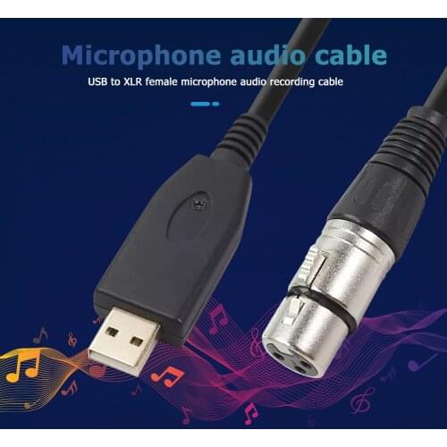 USB Male to 3-Pin XLR Female Adapter Audio Cable for Microphone Karaoke Singing Adapter Splitter Audio Cable
