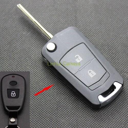 PINECONE Key Case for HYUNDAI ELANTRA Remote Key 2 Buttons Uncut Blade Modified Remote Blank Key Shell Cover 1 PC