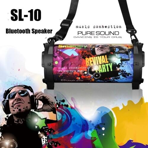 SL-10 Portable Bluetooth Wireless Outdoor Speaker True Wireless Stereo TWS Bluetooth 5.0 Loudspeaker Deep Bass Music