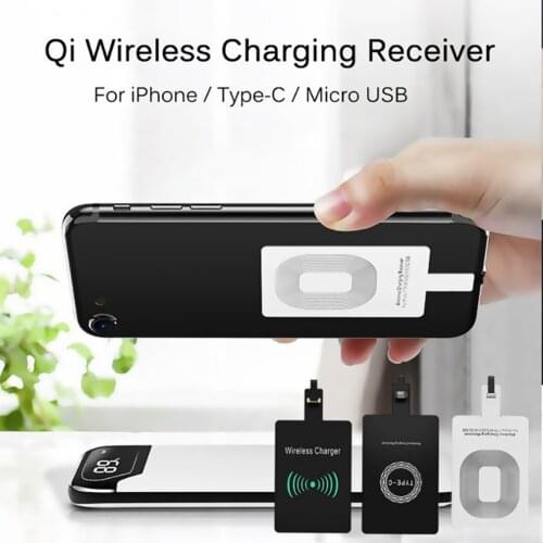 Qi Wireless Charger Receiver For iPhone 6 7 Plus Universal Charging Adapter Receiver Pad Coil For Micro USB Type-C Phone