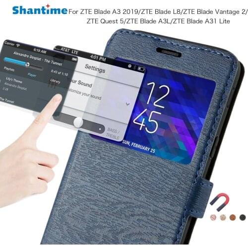 Pu Leather Case For ZTE Blade A3 2019 Blade A3L Blade L8 Blade Vantage 2 Flip Case For ZTE Quest 5 View Window Case Back Cover