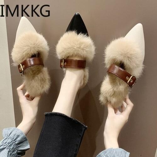 Fluffy Slippers Women Warm Autumn Winter Slippers Ladiers Soft Fur Slippers Brand Women Slippers Slip On Home Slippers Q00287