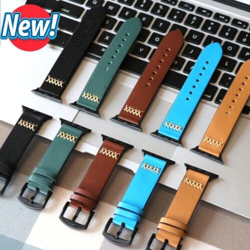 Strap for Apple Watch Series 6 5 4 3 for Iwatch Band 44mm 40mm 42mm 38mm Genuine Leather Bracelet Sport Watch Band Accessories