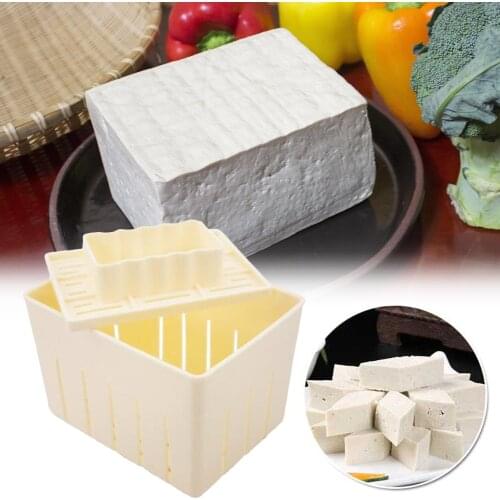 DIY Plastic Tofu Press Mould Homemade Tofu Mold Soybean Curd Tofu Making Mold With Cheese Cloth Kitchen Cooking Tool Set