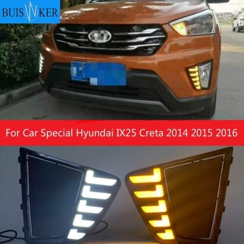 LED DRL Daytime Running Lights LED Day Lights for Car Special Hyundai IX25 Creta 2014 2015 2016 Replace Fog Lamp Cover Holes