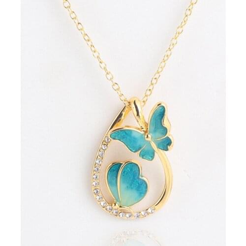New Fashion Gold Chain Butterfly Pendant Necklace Women Animal ketting