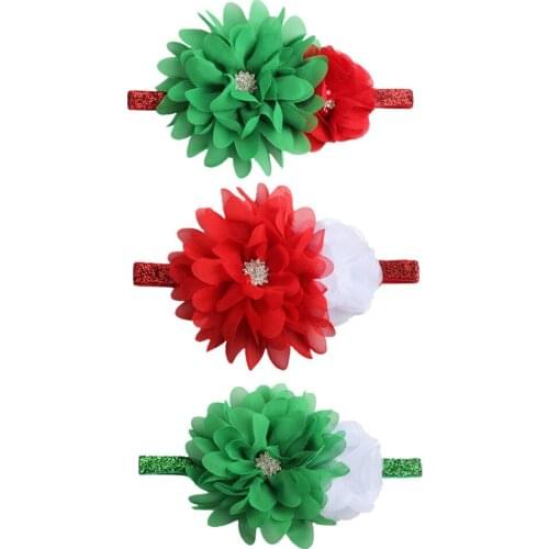 10pcs 2017 New Style Fashion Girls Creative Lovely Christmas Rhinestone Flower Hairbands Kids Headbands Exquisite Simple Bebe