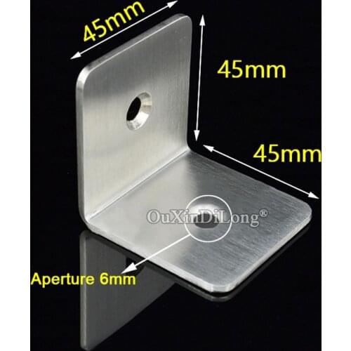 High Quality 20PCS Stainless Steel Right Angle Corner Braces 45X45X45mm L Shape Support Brackets Furniture Connecting Fittings