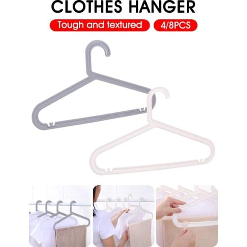 4 Sets Of Non-slip Hangers Household Non-marking Plastic Clothes Support Wide-shoulder Large Drying Clothes Rack Adult Hanger