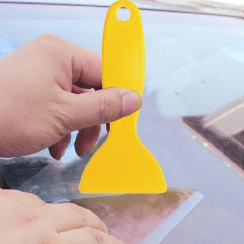 5pcs/10pcs Yellow Plastic Foil Cleaner Scraper Mini Car Auto Air Bubble Remover Sticker Install Tool Styling Squeegee Scraper