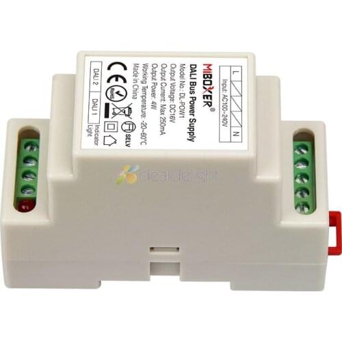 Miboxer DIN Rail DALI Bus Power Supply DL-POW1 DC16V 4W Max250mA AC 110V 220V For RGB CCT led downlight transformer