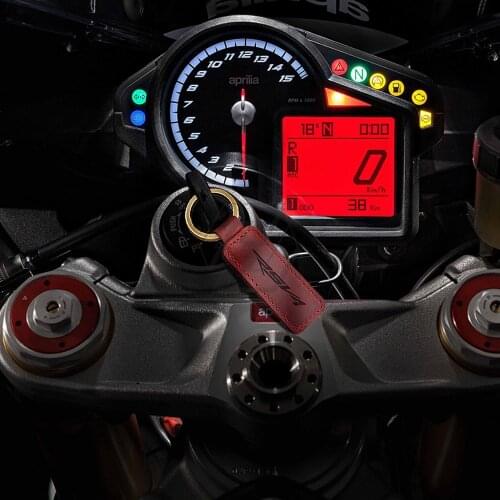 Motorcycle Keychain Cowhide Key Ring Case for Aprilia RSV4 Motorbike Key