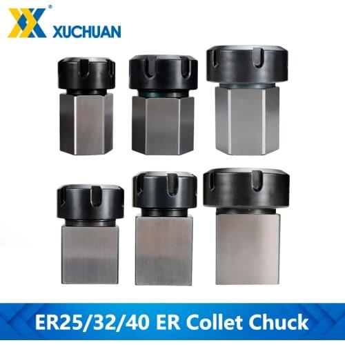 Hex/Square Spring Chuck Collet Holder ER25 ER32 ER40 ER Collet Chuck CNC Lathe Tool For Engraving Machine Collet Block