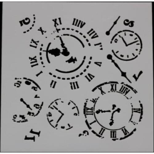 Stencils For Wall Clock Shape Painting Scrapbooking Stamping Album Decorative Embossing Paper Template Bullet Journal Stencil