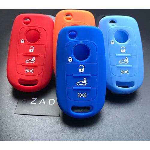ZAD 4 buttons Silicone rubber car key case cover for FIAT Toro 500X nuovo grazie key case cover shell