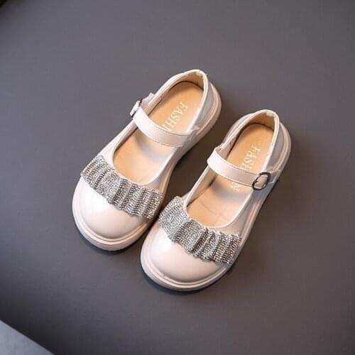 Childrens Oxfords Shallow Leather Shoe Girls Black 2021 Student Peas Princess Shoes Size 26-36 #XD2